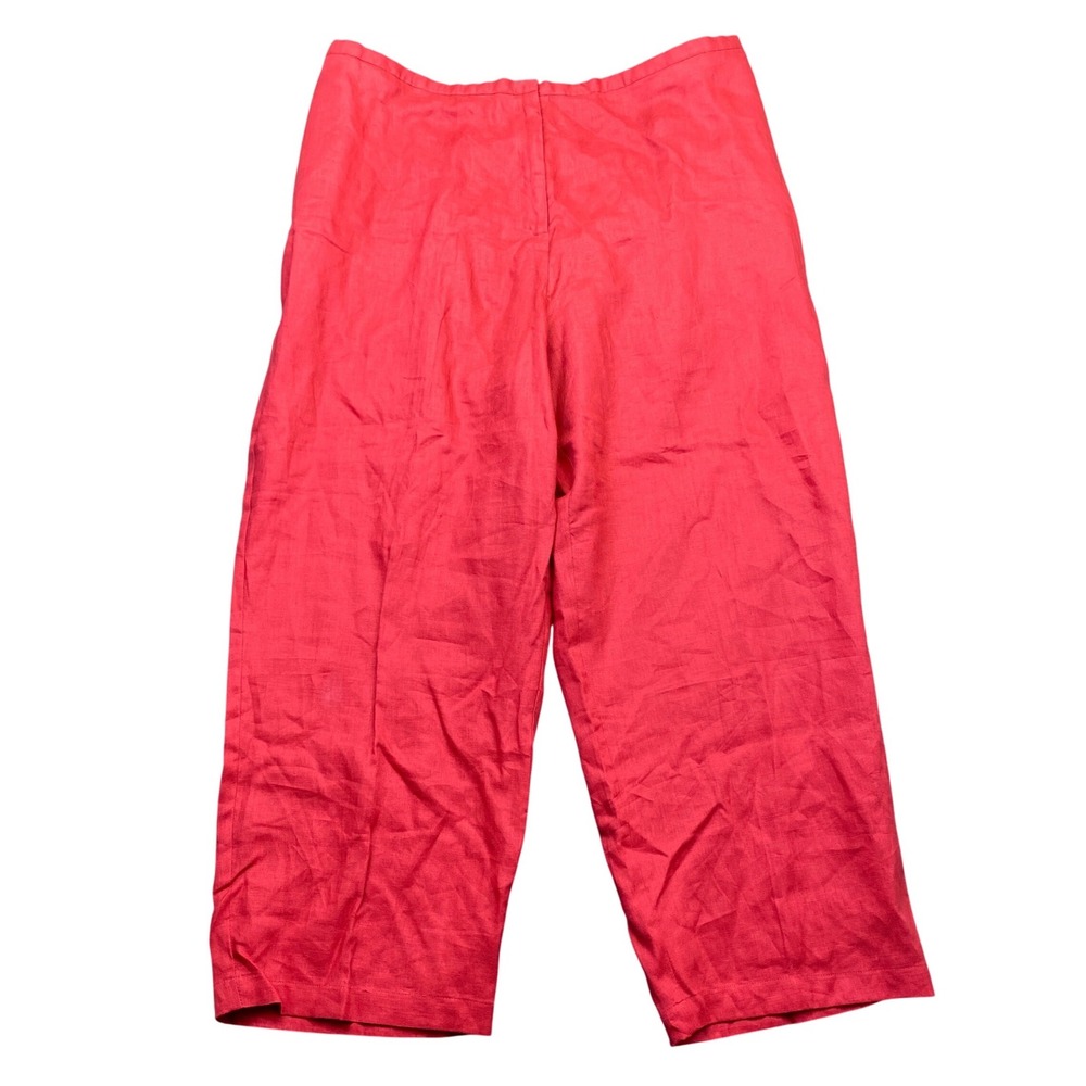 Charter Club Woman Red 100% Linen Wide Leg Cropped Pants Plus Size 20W